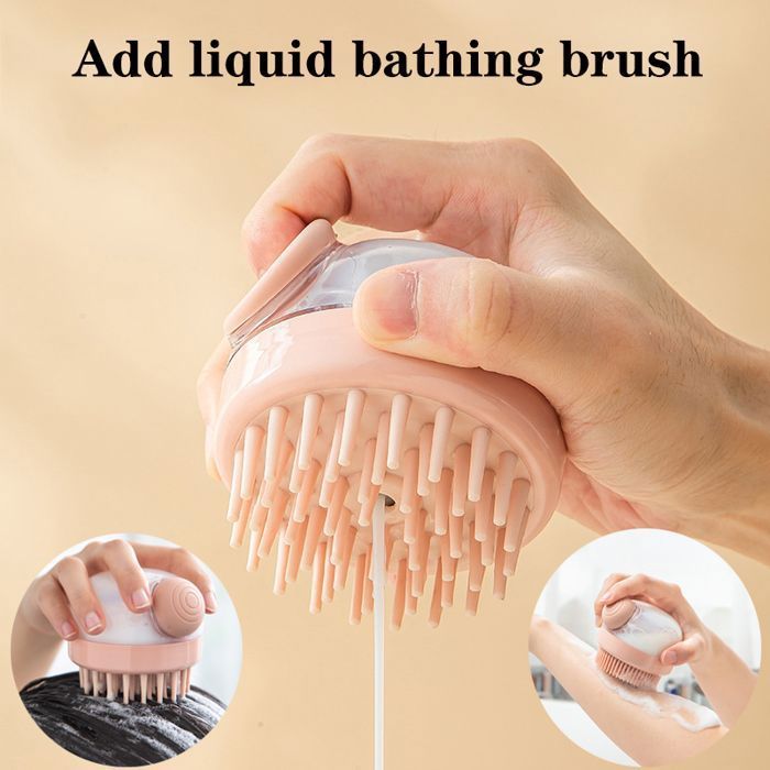 Brosse de massage en silicone pour le cuir chevelu, peigne de lavage des cheveux, shampoing- couleur aleatoir-