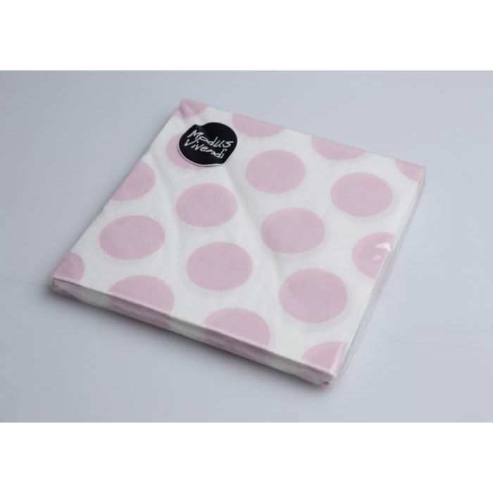 Serviettes - GENERIC - Modus Vivendi - 33x33cm - Rose/Blanc - 20 pièces