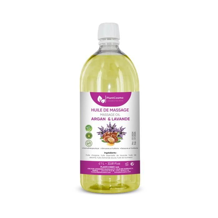 HUILE DE MASSAGE ARGAN ET LAVANDE 1l