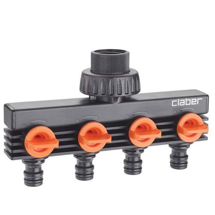 Claber Distributeur d'eau 4 sorties pour robinet jardin