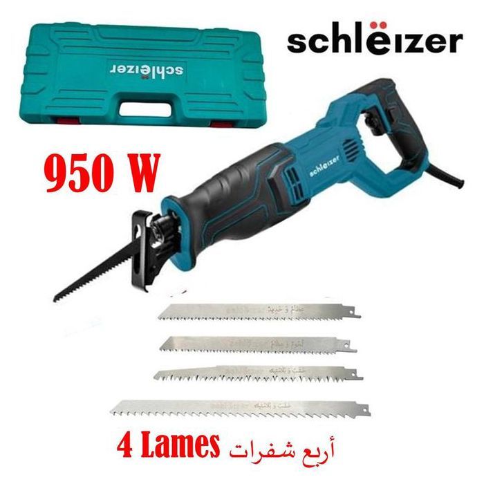 Scie électrique alternative avec 4 lames, 950W, Viande, Bois, Métal, Plastique