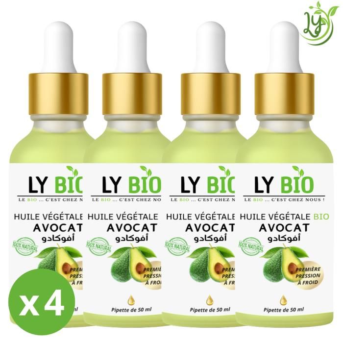LYBIO PACK HUILE AVOCAT 50ml - PIPETTE LOT DE 4 bouteilles