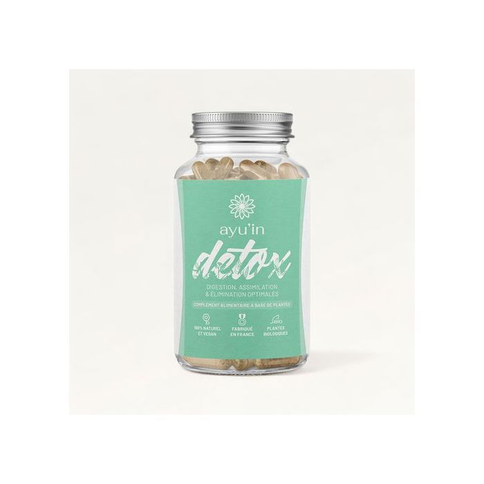 ayu'in Détox Bio et Végan - Ayurvéda, digestion & transit, 120 gélules - Made in France