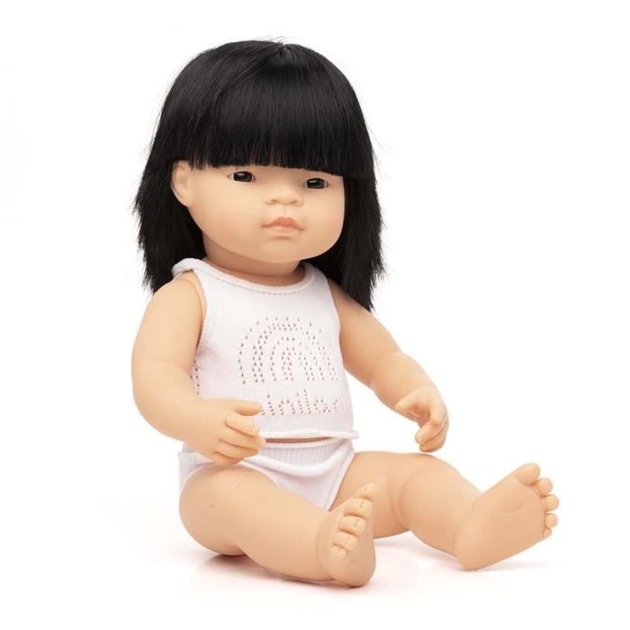 Miniland - Poupée asiatique Fille 38 cm - Jeux Educatifs - Jeu d'imitation - Dès 12 mois