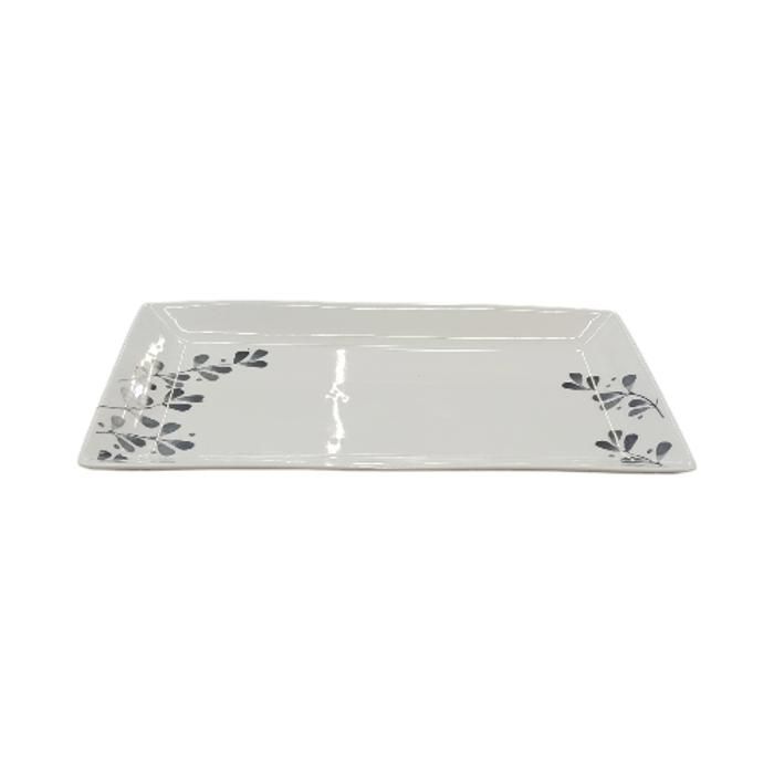ASSIETTE PLATE RECTANGULAIRE EN PORCELAINEELAINE AVEC DECO 30