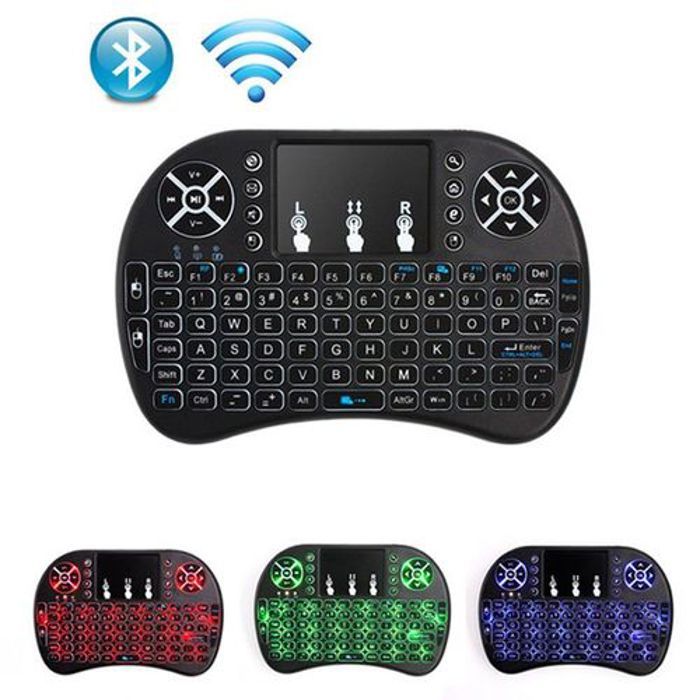 Mini Clavier sans Fil rétro-éclairé Touchpad pour Multimédia Android Smart TV PC