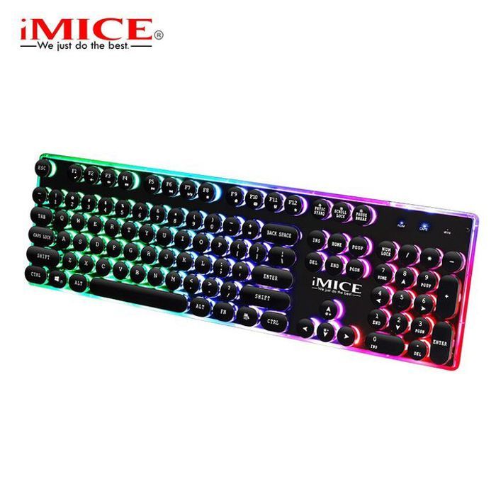 Imice ak-700 clavier gaming filaire rétroéclairés, usb étanche pour pc gamer semi-mécanique