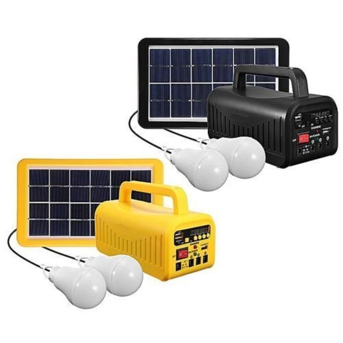 Kit générateur solaire avec 2 ampoules led, chargeur et radio (Couleur aléatoire)