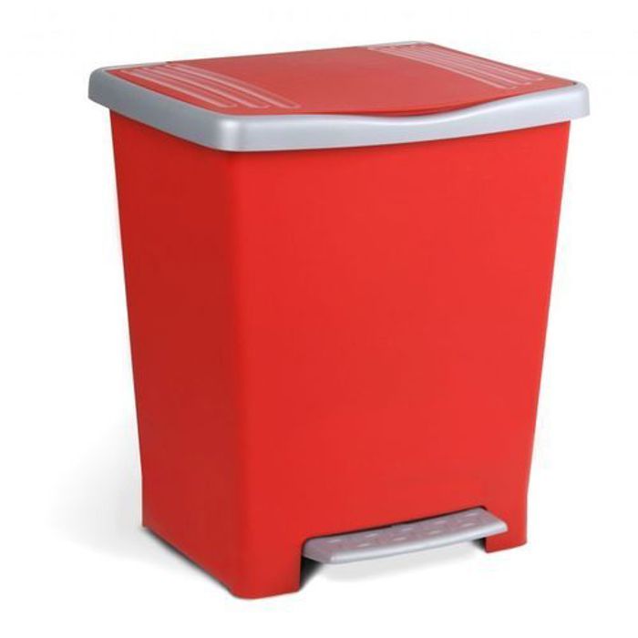 TATAY Poubelle à Pedale Millenium Rouge Pour Cuisine 23L