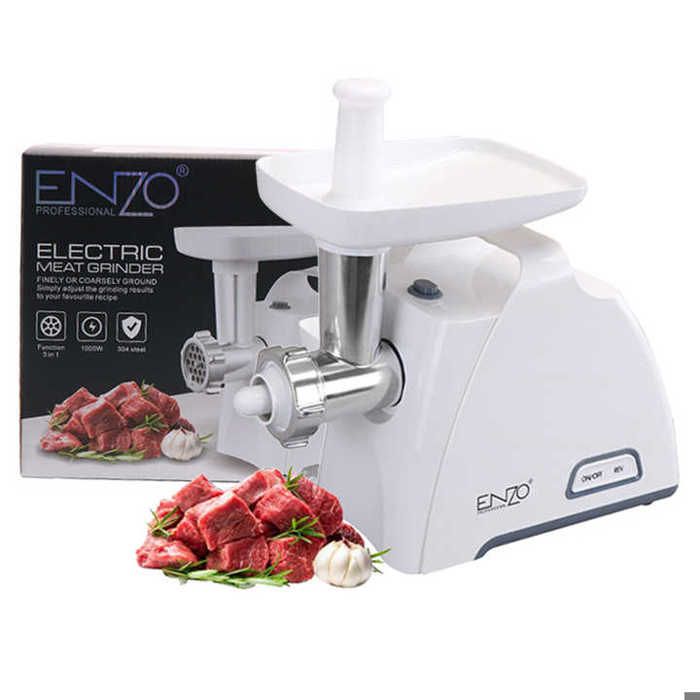Hachoir à Viande - ENZO - ITA-50060 - 1000W - Blanc - Plusieurs vitesses