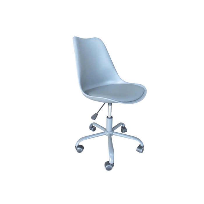 Chaise de bureau - DANS MA MAISON - MATTEO - Gris - A roulettes - Réglable en hauteur