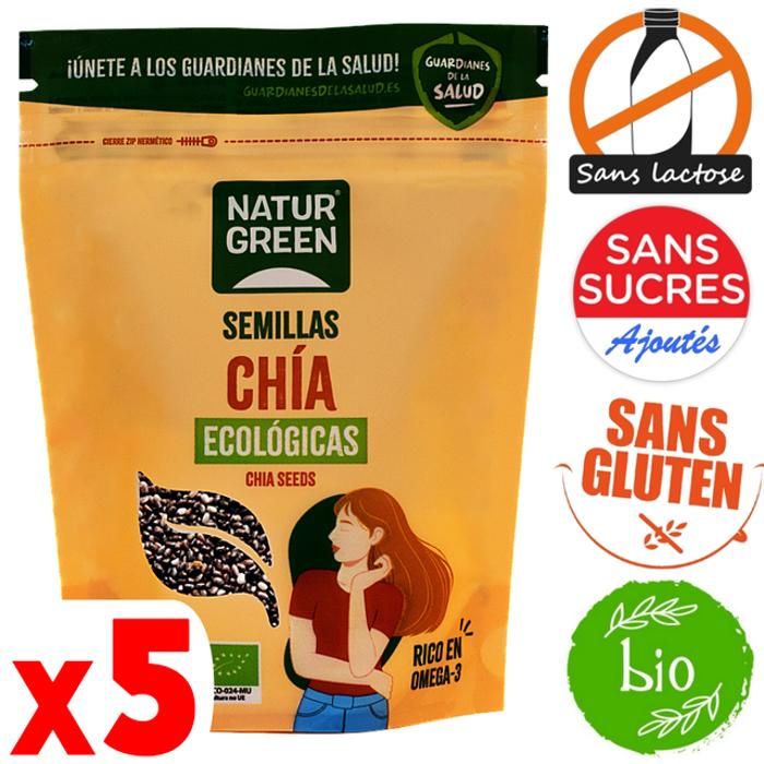 Graines de chia 100% Bio sans gluten sans sucre sans lactose 1kg