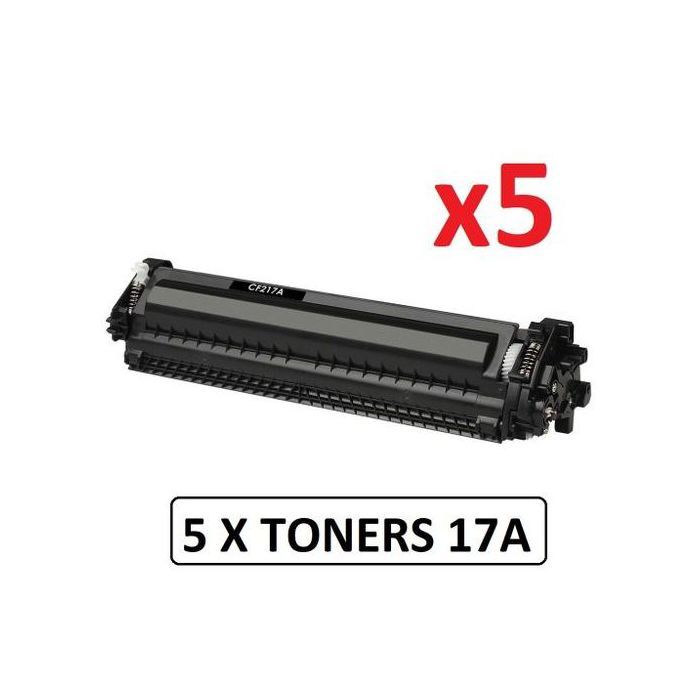5 x Toner 17A / CF217A Compatible - NOIR