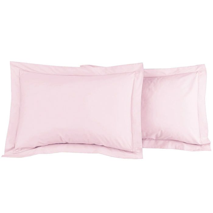 2 taies d'oreiller - 100% coton 70x50 cm Rose bébé