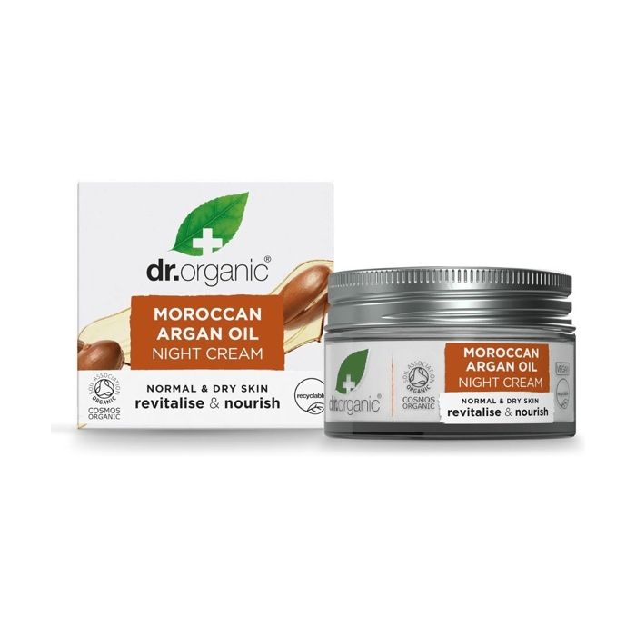 Crème Hydratant De Nuit - Dr Organic - Argan Oil - 50ml - Tous types de peau - Texture Crème