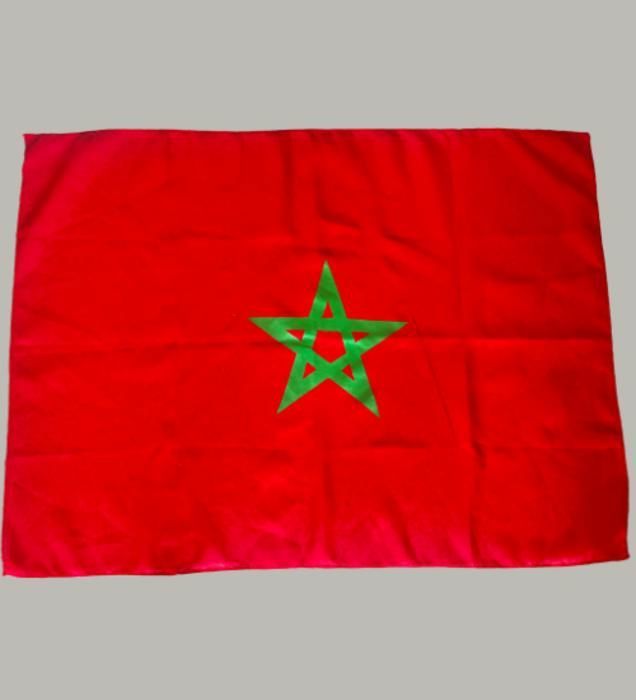Drapeaux - DIMA MAROC - Lot de 3 - 1,15m/85cm - Rouge - Football CAN