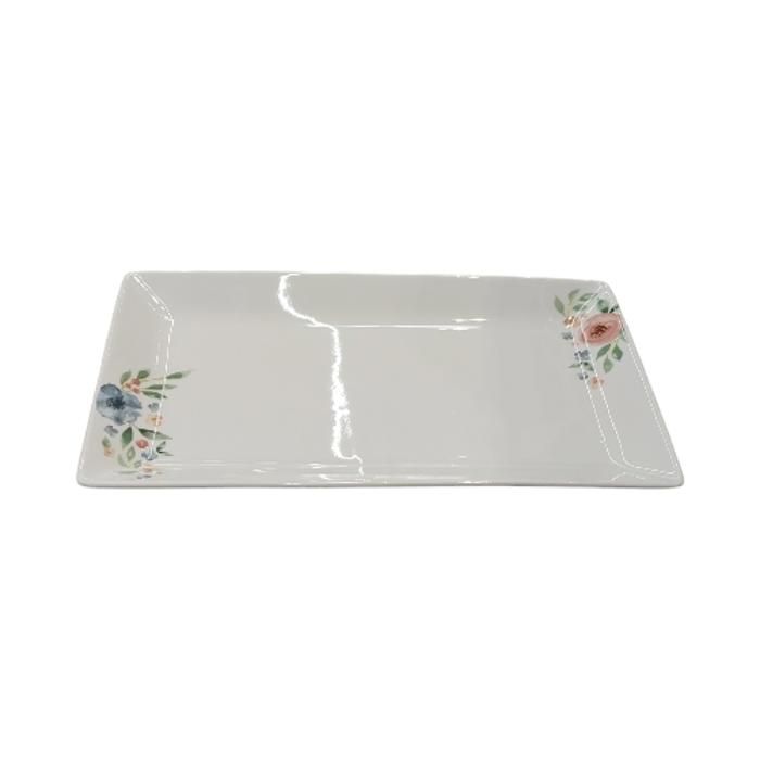ASSIETTE PLATE RECTANGULAIRE EN PORCELAINEELAINE 30,5*17,8CM