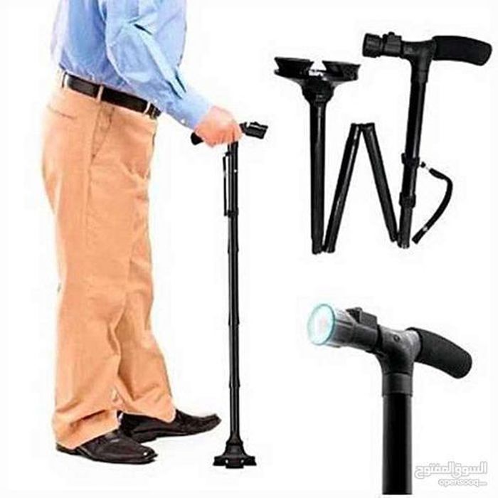 Bâton béquille esprit pliage personnes âgées glissement avec lumière