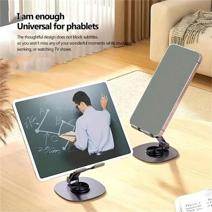 Support de téléphone en Aluminium Pour Bureau Table Rotation 360° Travail maison Pliable