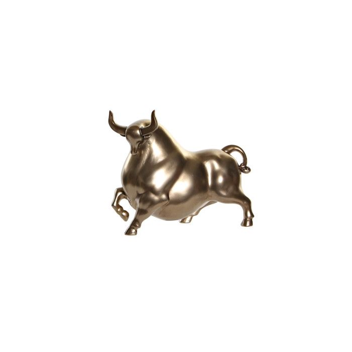 Figurine - DANSMAMAISON - Taureau - Résine dorée - 20,7 cm - Design contemporain
