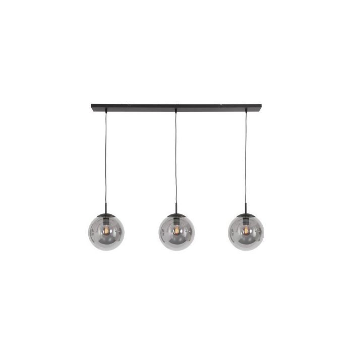 lustre , suspension en verre fumé 150MM -E27- + 3 Ampoules Filaments