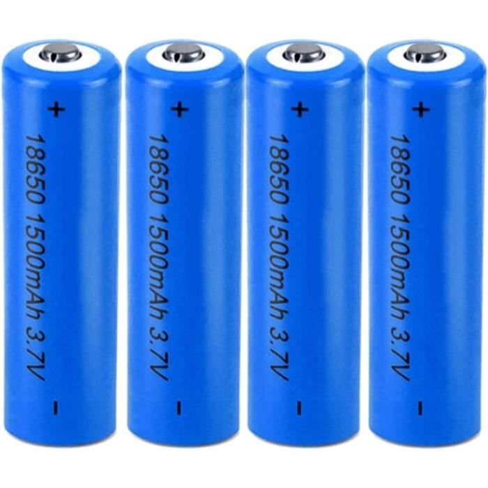18650 Piles Rechargeables, 3.7V Li-ION Batterie 1500mAh Pleine Capacité Lithium Batteries 18650 Batterie, pour Éclairage Solai[1094]