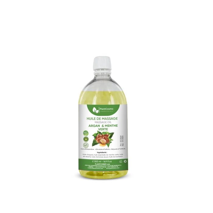HUILE DE MASSAGE ARGAN ET MENTHE VERTE 500ml