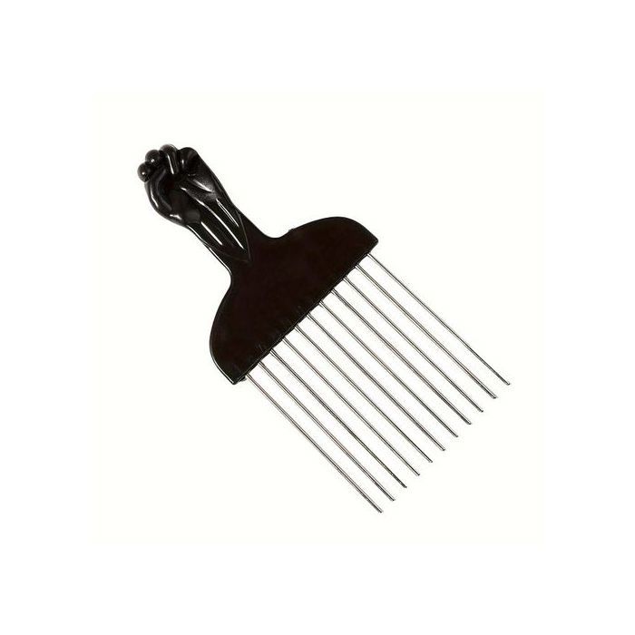 Peigne à cheveux afro : Peigne à dents métalliques pour lisser, coiffer et démêler les cheveux