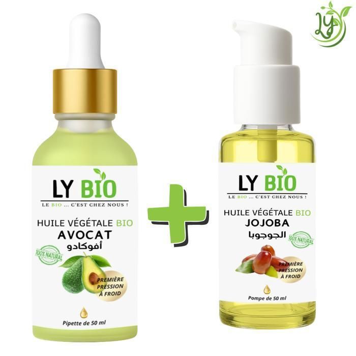 Pack Huile Avocat & Jojoba - LYBIO - 50ml - Hydratant - Tous types de cheveux - Mixte