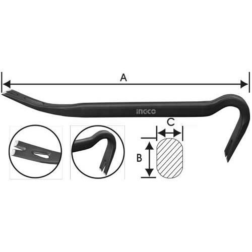 Pince à décoffrer 350mmx22mmx12mm - HWBA01142 - INGCO