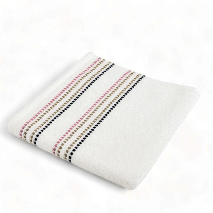 SERVIETTE INVITE JACQUARD 50X90 360 BLANC MARTIA