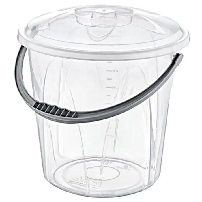 SEAU AVEC COUVECLE EN PLASTIQUE 15L SP092 - couleur aléatoire