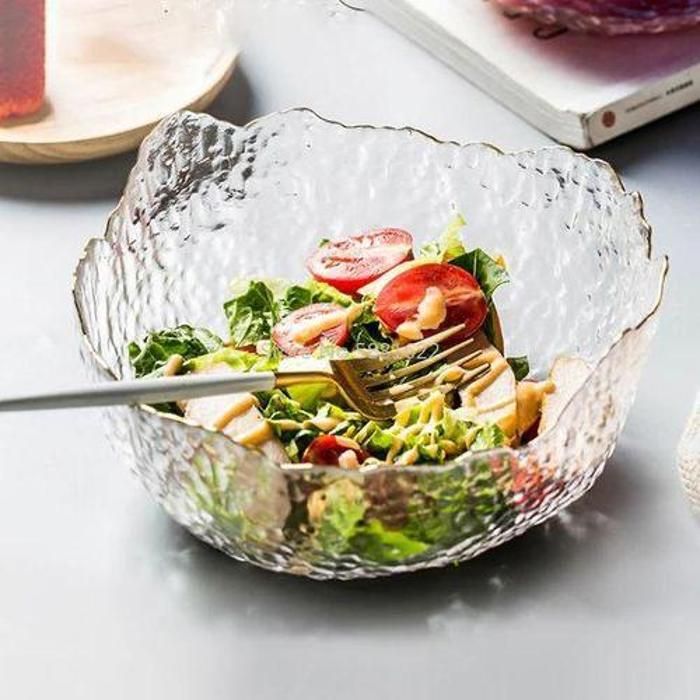 Bol en verre - Non spécifié - 15 cm - Design élégant - Détail doré - Accessoires de cuisine