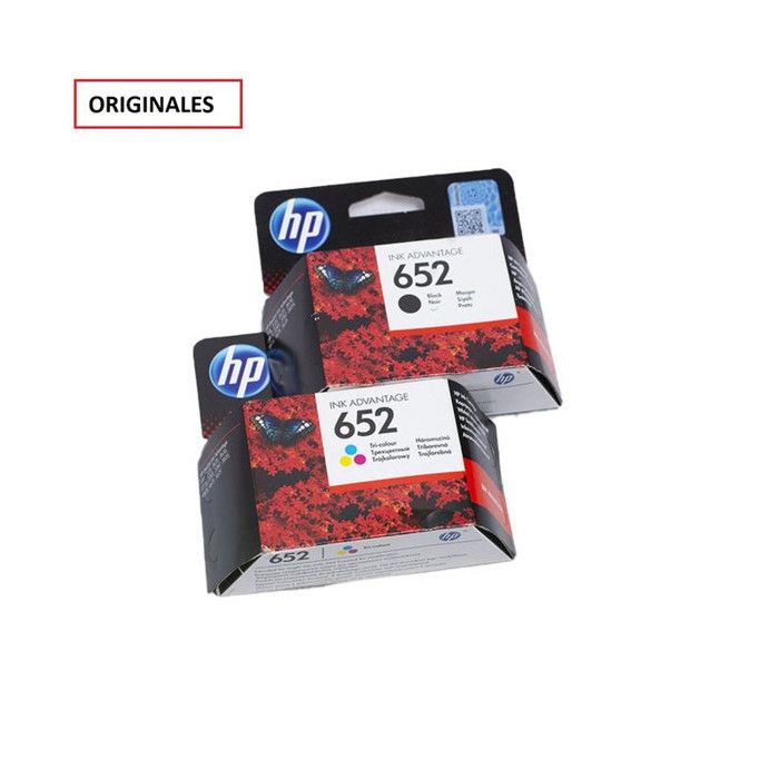 Pack Cartouches 652 Noir + 652 Couleur - ORIGINALES