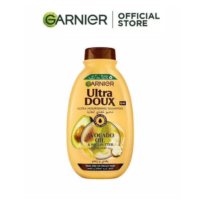 PARTAGEZ CE PRODUIT    Boutique Officielle Garnier Ultra Doux Shampoing Avocat Karite pour cheveux secs, frisés 200ml