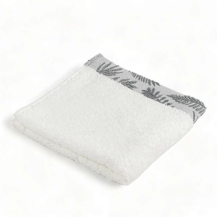 SERVIETTE MAIN JACQUARD 30X30 500 BLANC FOUGERE