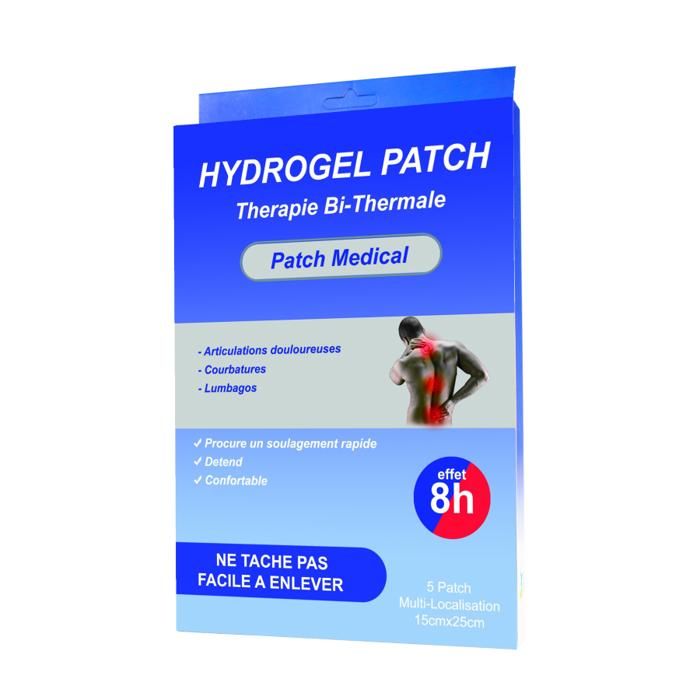 HYDROGEL PATCH Traitement symptomatique des douleurs musculaires et articulaires, courbatures, lumbagos, torticolis, tendinites.
