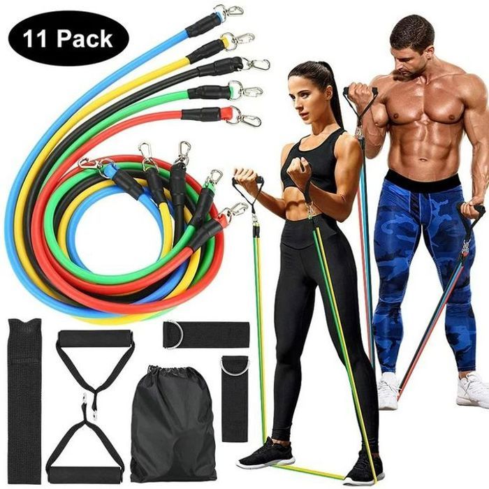 Resistance fitness kit de Bandes Élastique Fitness Résistance 150 LBS 11 Pièces Bon Qualité