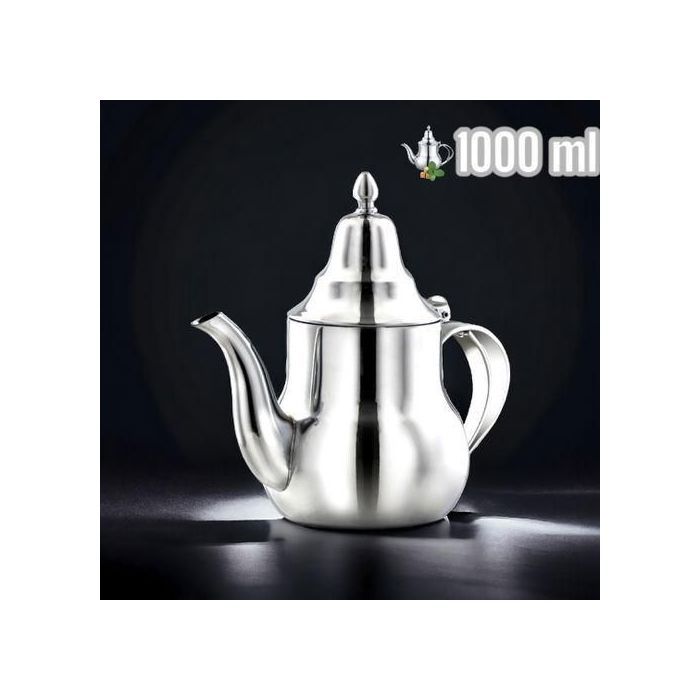 Théière traditionnelle en acier inoxydable 1 Litre – Argent
