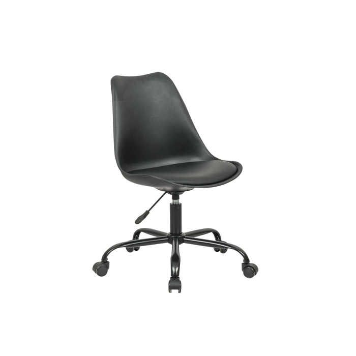 Chaise de bureau - DANS MA MAISON - MATTEO - Noir - Réglable en hauteur - A roulettes