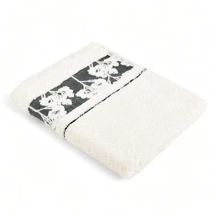 SERVIETTE MAIN JACQUARD BLANC 40X70