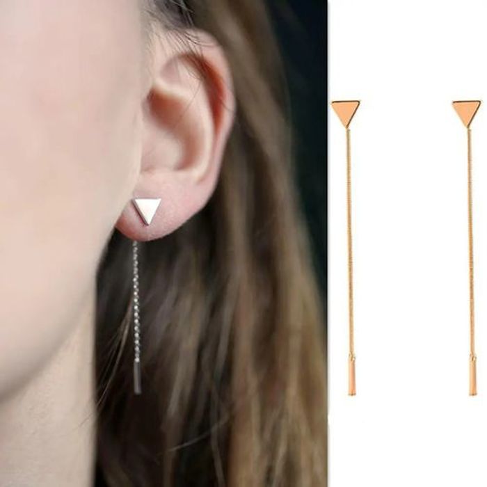 Boucles d'oreilles - GENERIC - Triangle Simple - Long - Pour Femmes - Style Élégant