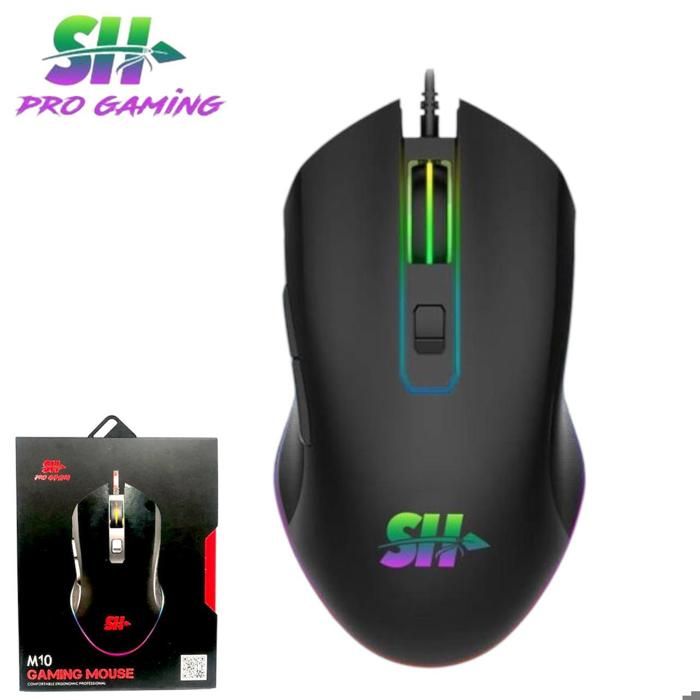 Souris gaming - SHTEL - MODEL M10 - Filaire - LED bleue - Noir