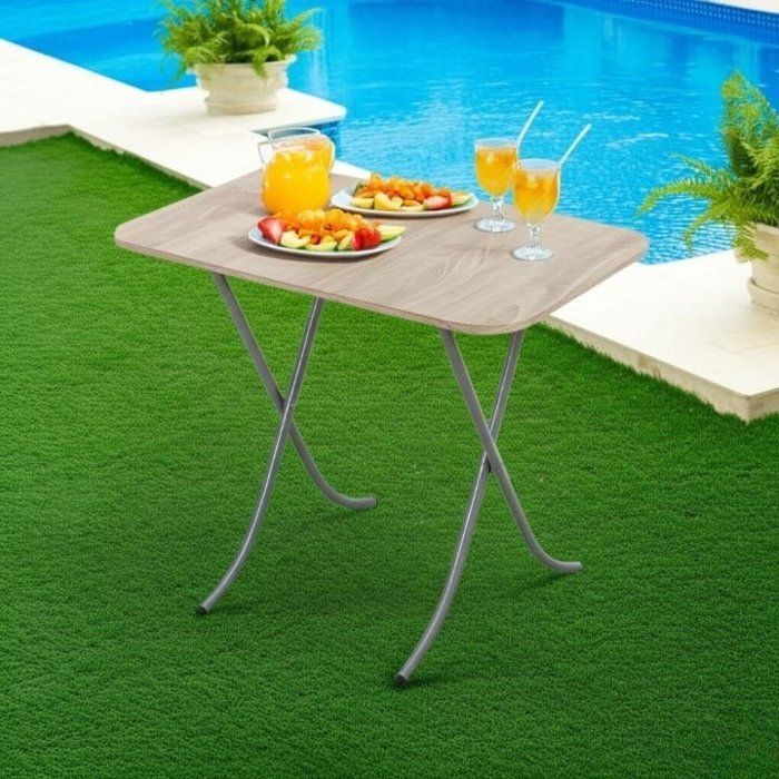 Table Pliante - AYA HOME - Bois Naturel - 60x40x45 cm - Beige - Mixte