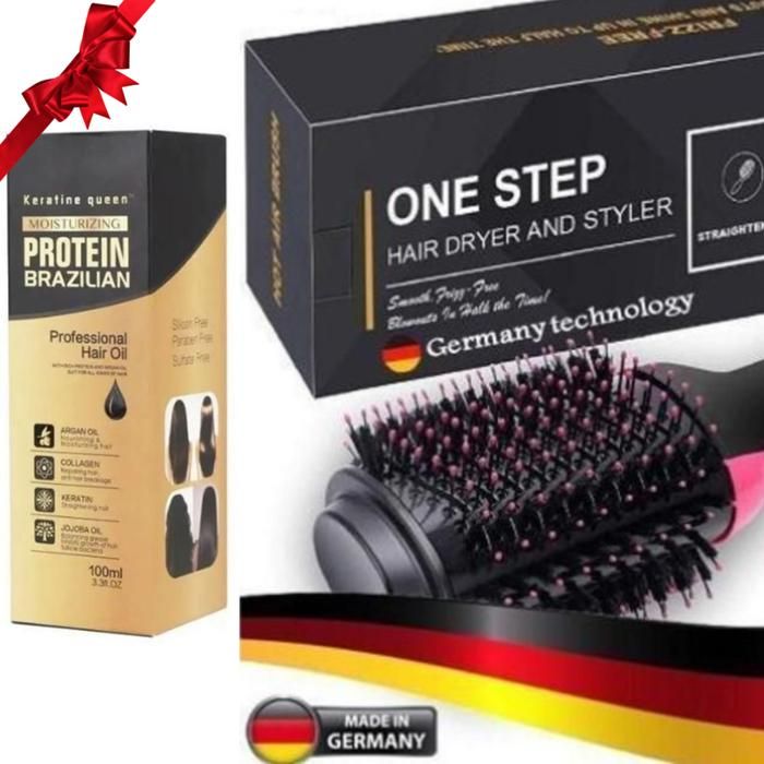 Pack One Step Germany et Huile de cheveux keratine queen Protein Brazilian