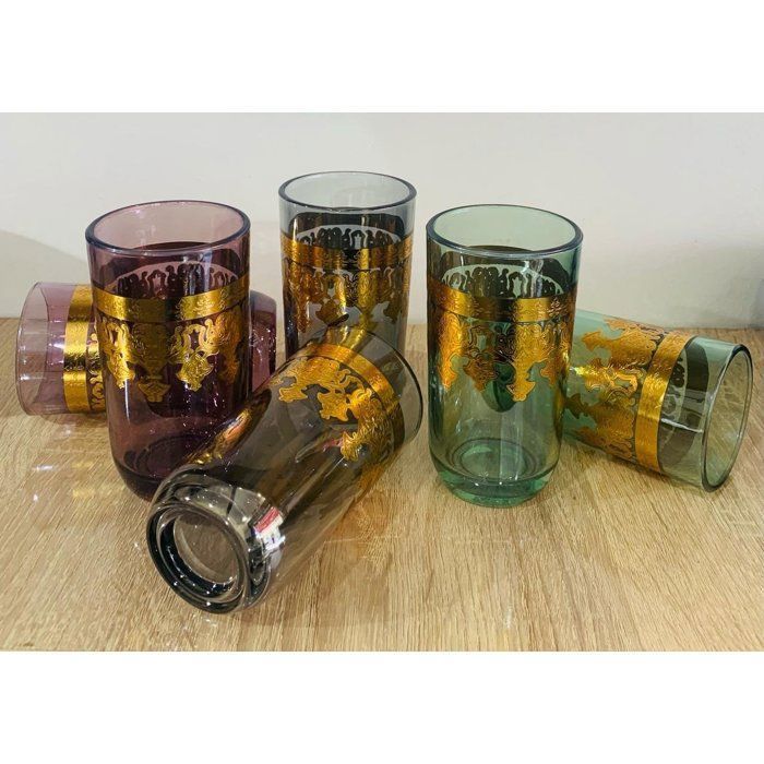 Coffret de 6  Verres en cristal  - Multi Couleurs - 280 ml - Cristal - Set de 6 - Élégance et Qualité