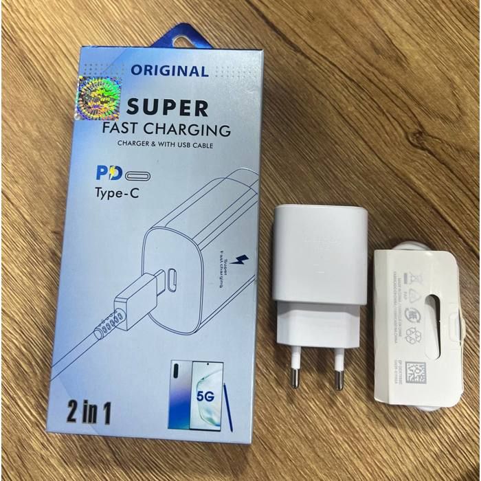 chargeur samsung super fast charging 25watt + cable usb type-c