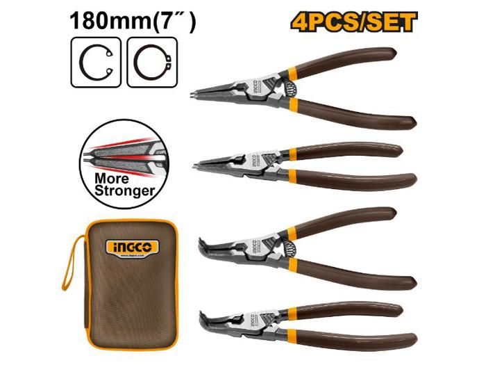 JEU DE 4 PINCES CIRCLIPS EN ACIER DE CARBONE