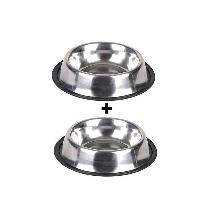 2 Gamelles en Inox pour Animaux - 19cm