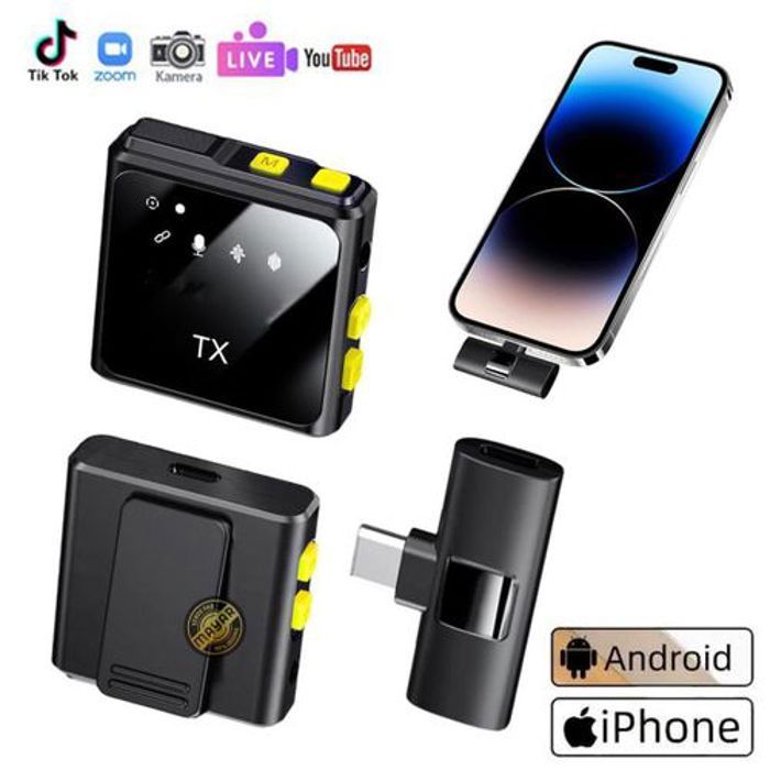 Microphone sans fil - TYEP - Lavalier - 2.4G - Réduction du bruit - Ultra-léger 26g